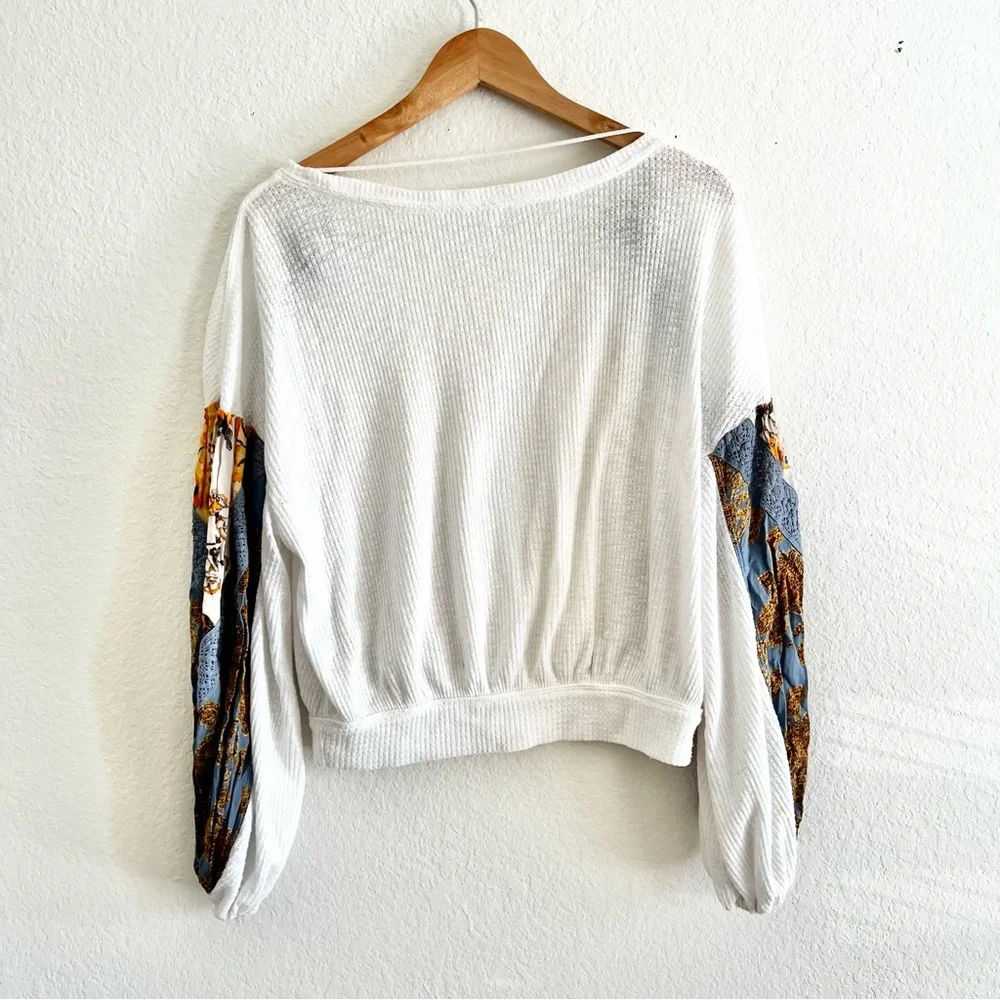 Free People White Casual Clash Top Sz XS - Picture 6 of 6
